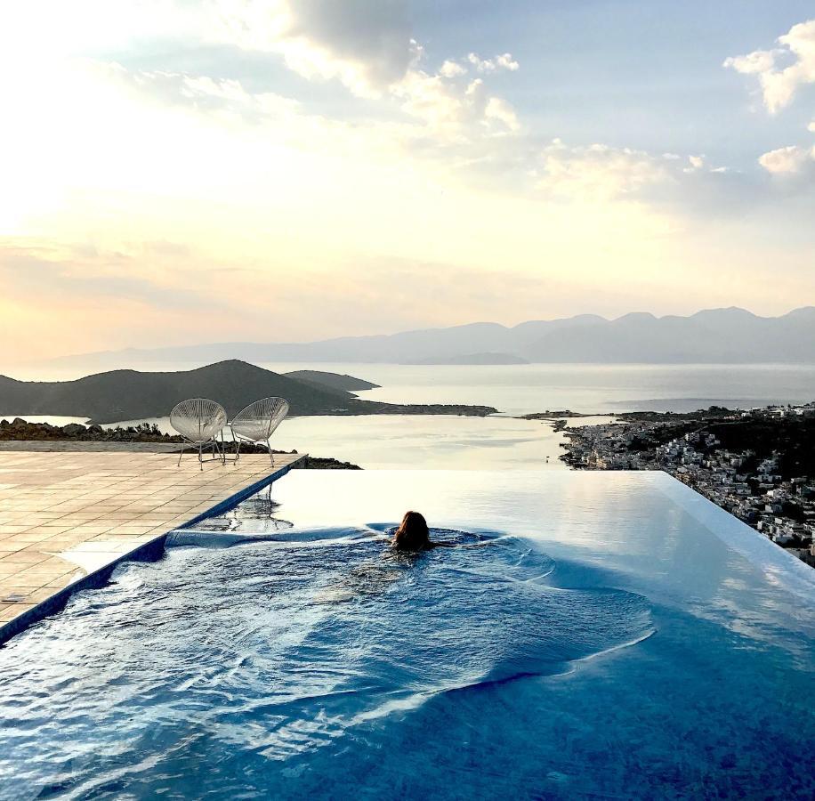 Villa Estee, Luxury Villa With Private Infinity Pool And Jacuzzi Elounda  Bagian luar foto